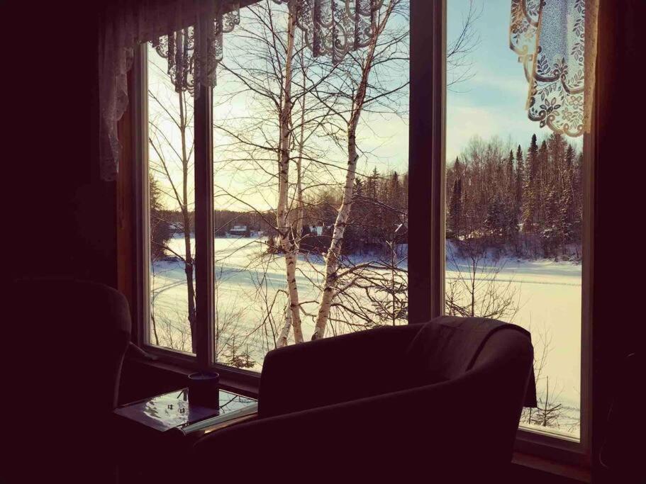 Le Chalet Bleu, Aux Pieds Des Monts-Valin Saint-David-de-Falardeau Exterior foto